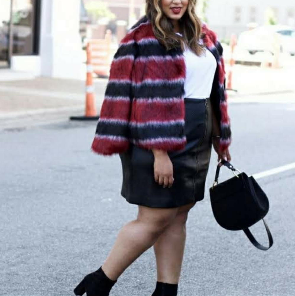 Rachel Roy Faux Fur Coat Jacket (M)